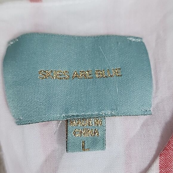 Skies are Blue Anthropologie Cotton & Rayon Striped Dress Size L - Picture 9 of 9